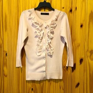 The Limited Frayed Ruffle trim sweater XS